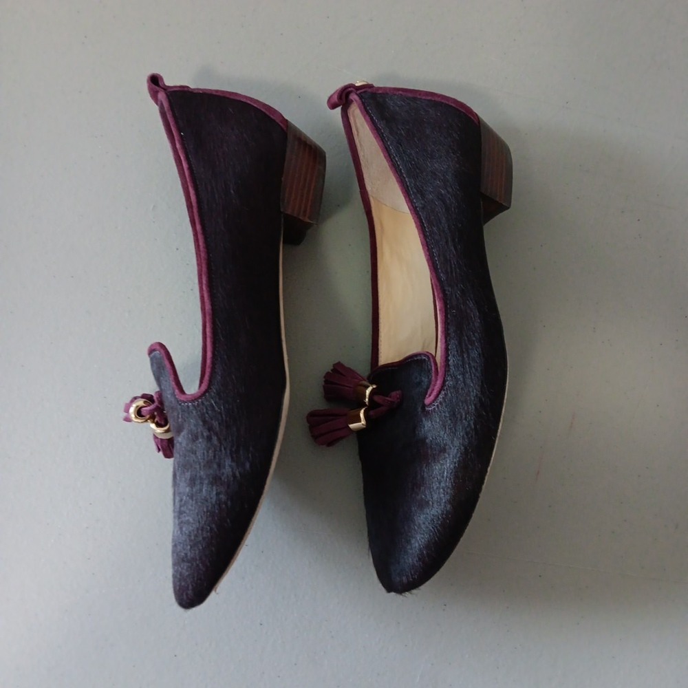 VC Signature Nancy Shoes Women 6B Purple HIDE Leather Tassels Heels Quite Luxury - Picture 6 of 10